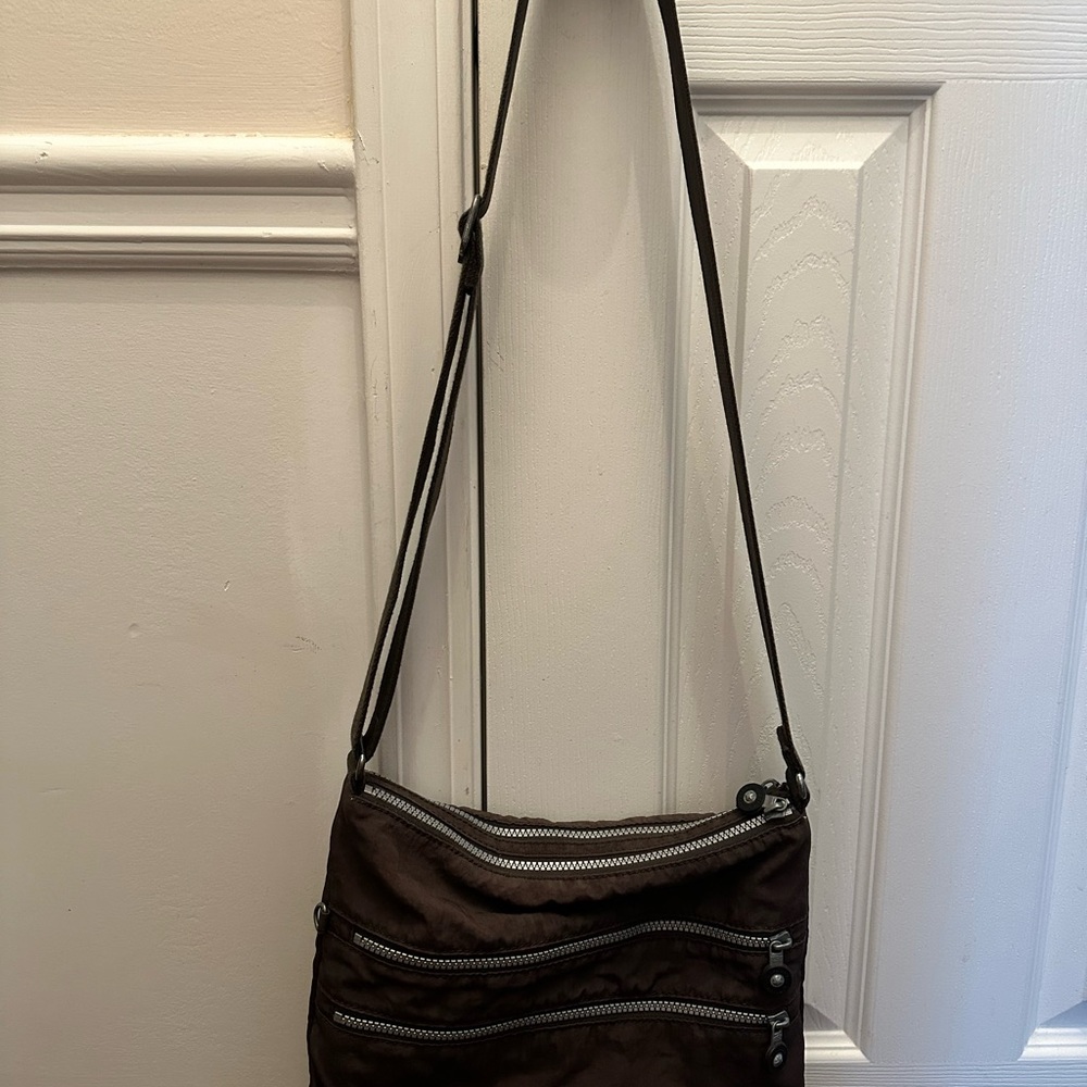 Kipling Brown Crossbody Bag with Zipper Details